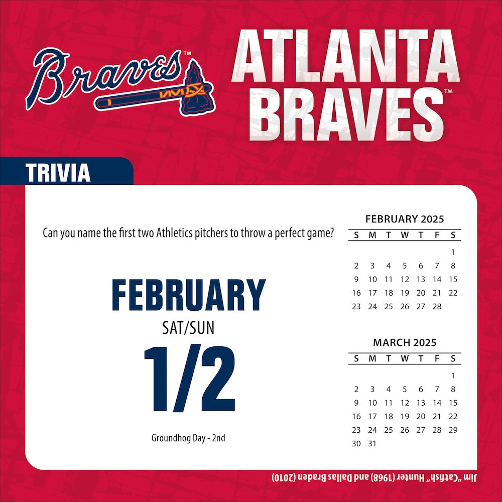 Atlanta Braves 2025 Fact-A-Day Box Desk Calendar Feb