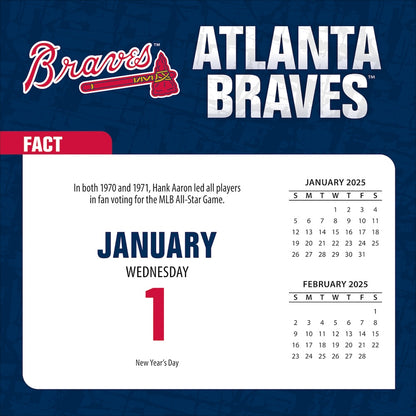 Atlanta Braves 2025 Fact-A-Day Box Desk Calendar Jan