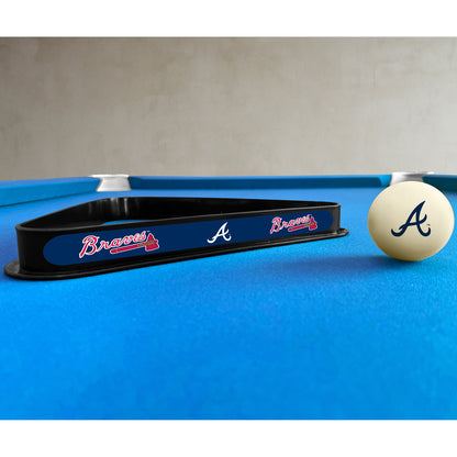 Atlanta Braves triangle rack and cue ball set