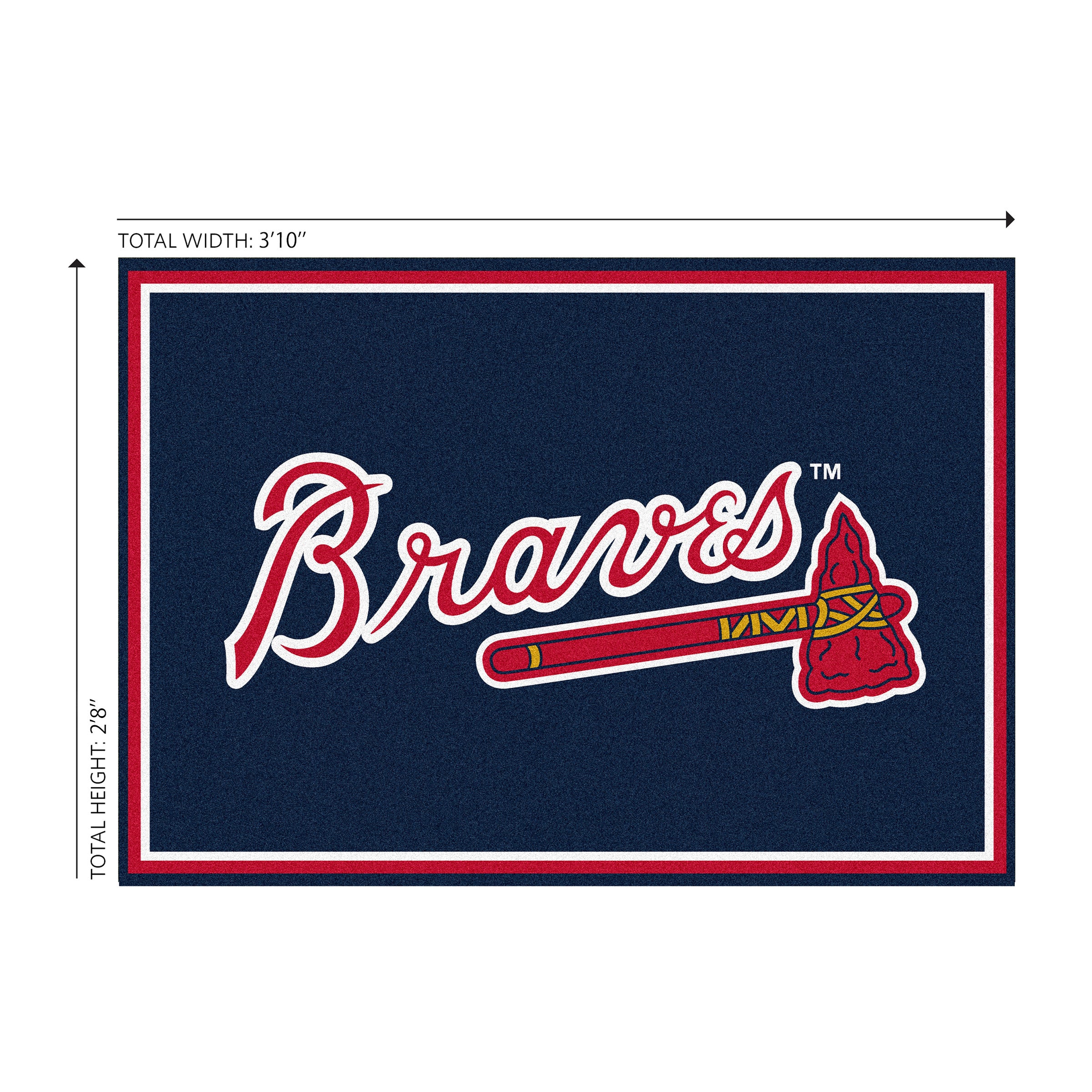 Buy MLB Atlanta Braves Entry Mat and Official Area Rug 3 Ft x 4 Ft ...