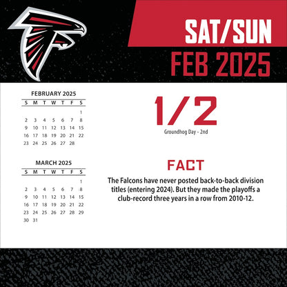 Atlanta Falcons 2025 Fact-A-Day Box Desk Calendar Feb