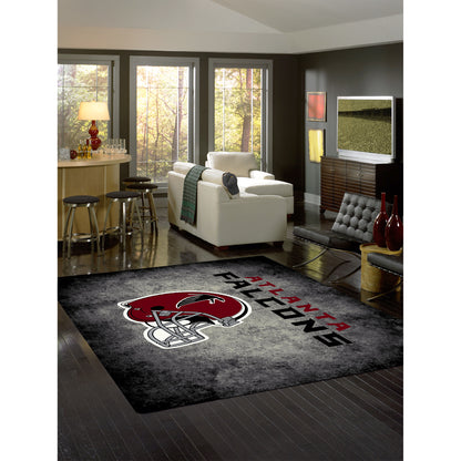 Atlanta Falcons distressed style area rug lifestyle