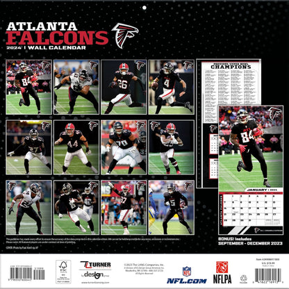 Atlanta Falcons Team Photos Wall Calendar Back