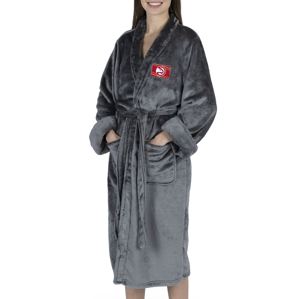 Atlanta Hawks silk touch charcoal bathrobe