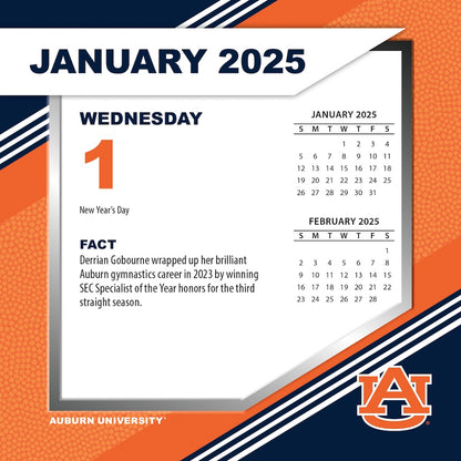 Auburn Tigers 2025 Fact-A-Day Box Desk Calendar Jan