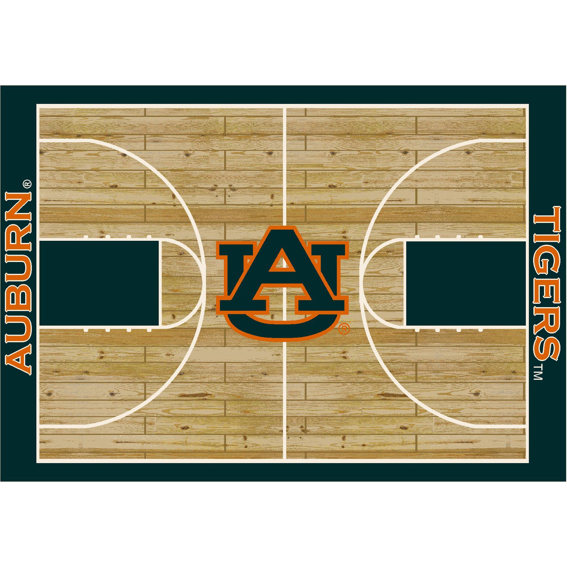 Auburn Tigers courtside style area rug