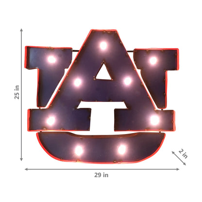 Auburn Tigers logo lighted metal retro sign