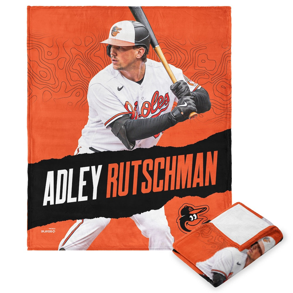 Baltimore Orioles Adley Rutschman silk touch throw blanket