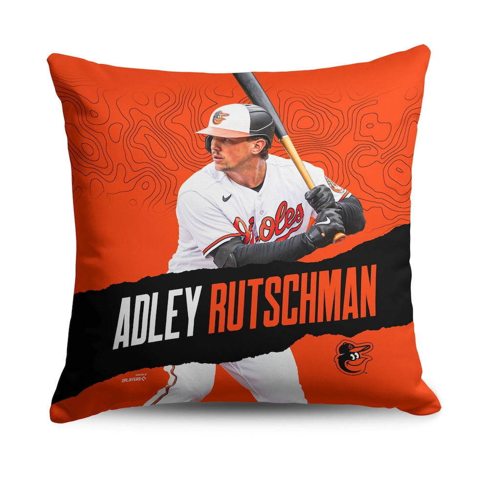 Baltimore Orioles Adley Rutschman throw pillow