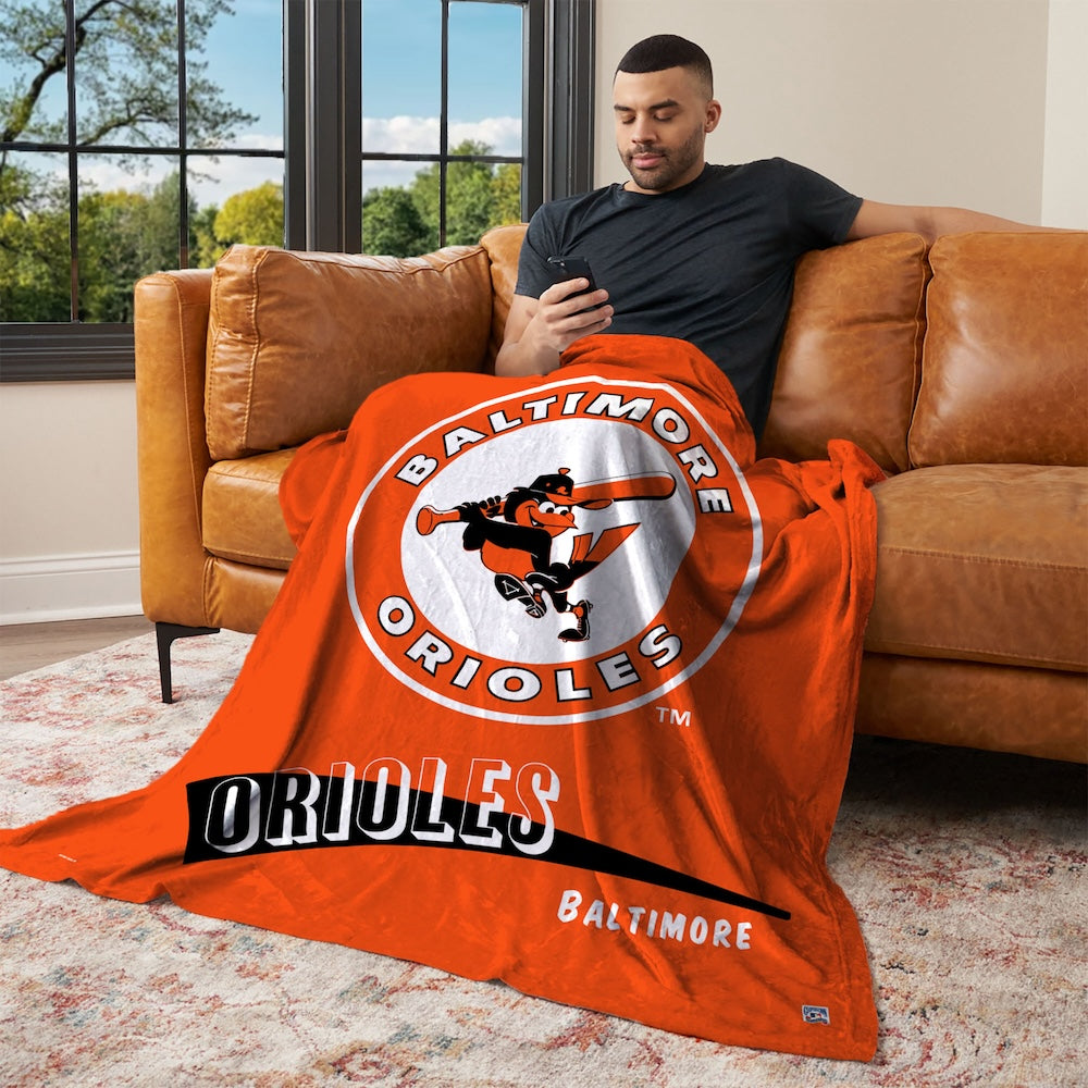 Baltimore Orioles CC throwback silk touch blanket