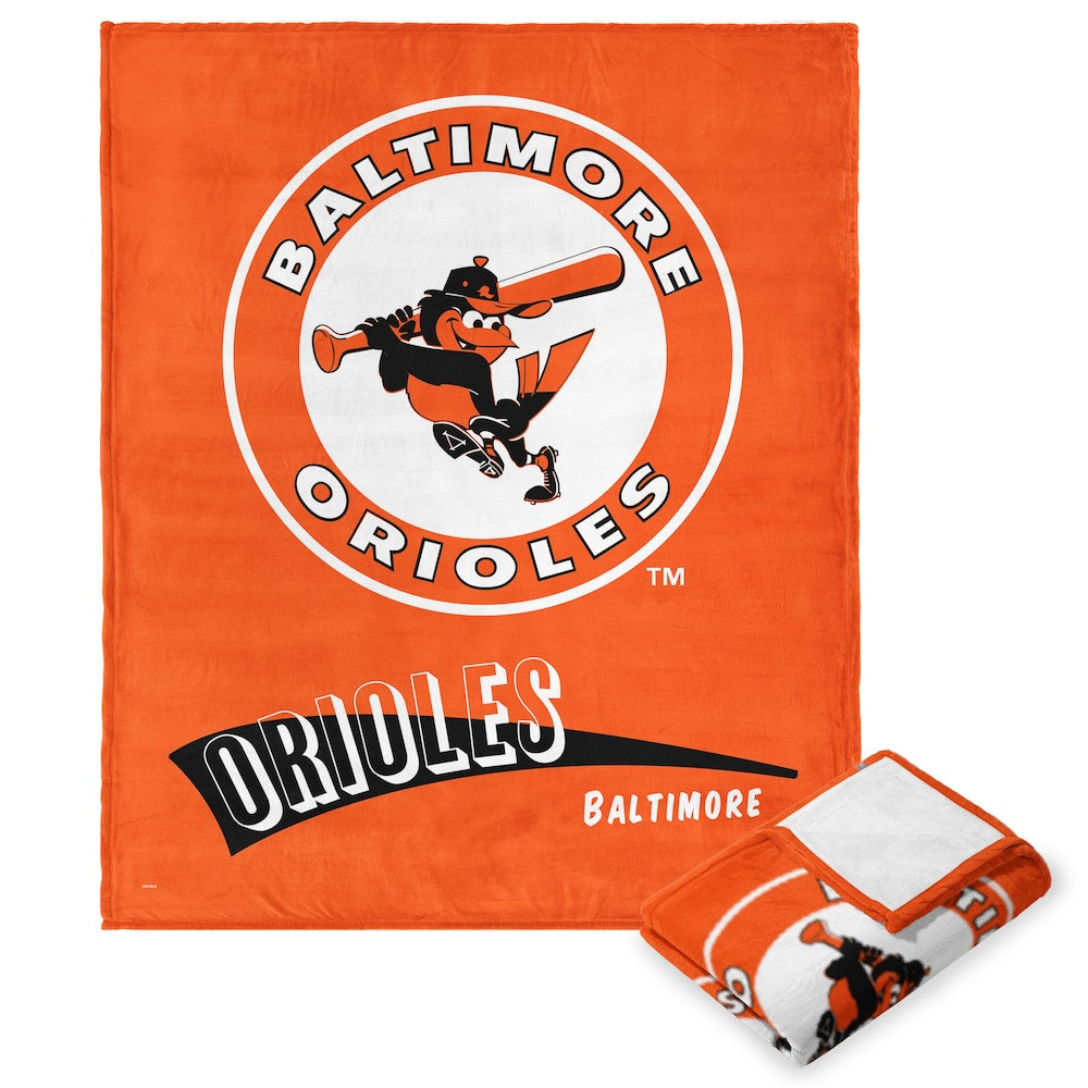 Baltimore Orioles throwback silk touch blanket