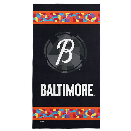Baltimore Orioles color block beach towel