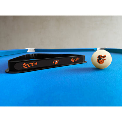 Baltimore Orioles triangle rack and cue ball set