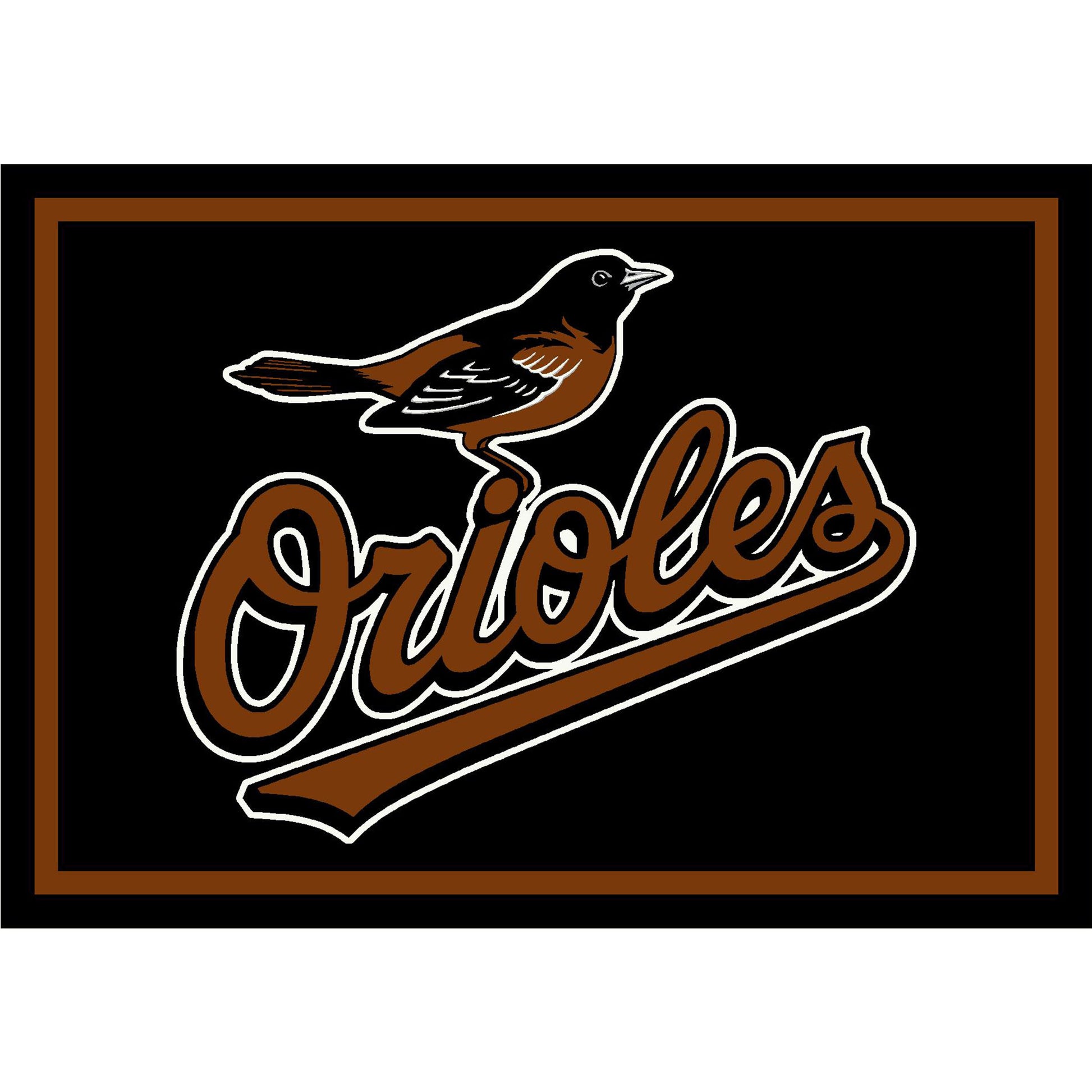 Baltimore Orioles distressed style area rug