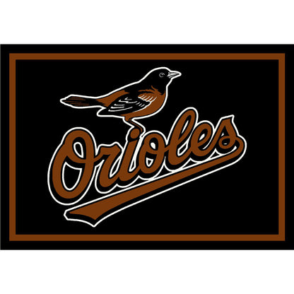 Baltimore Orioles distressed style area rug