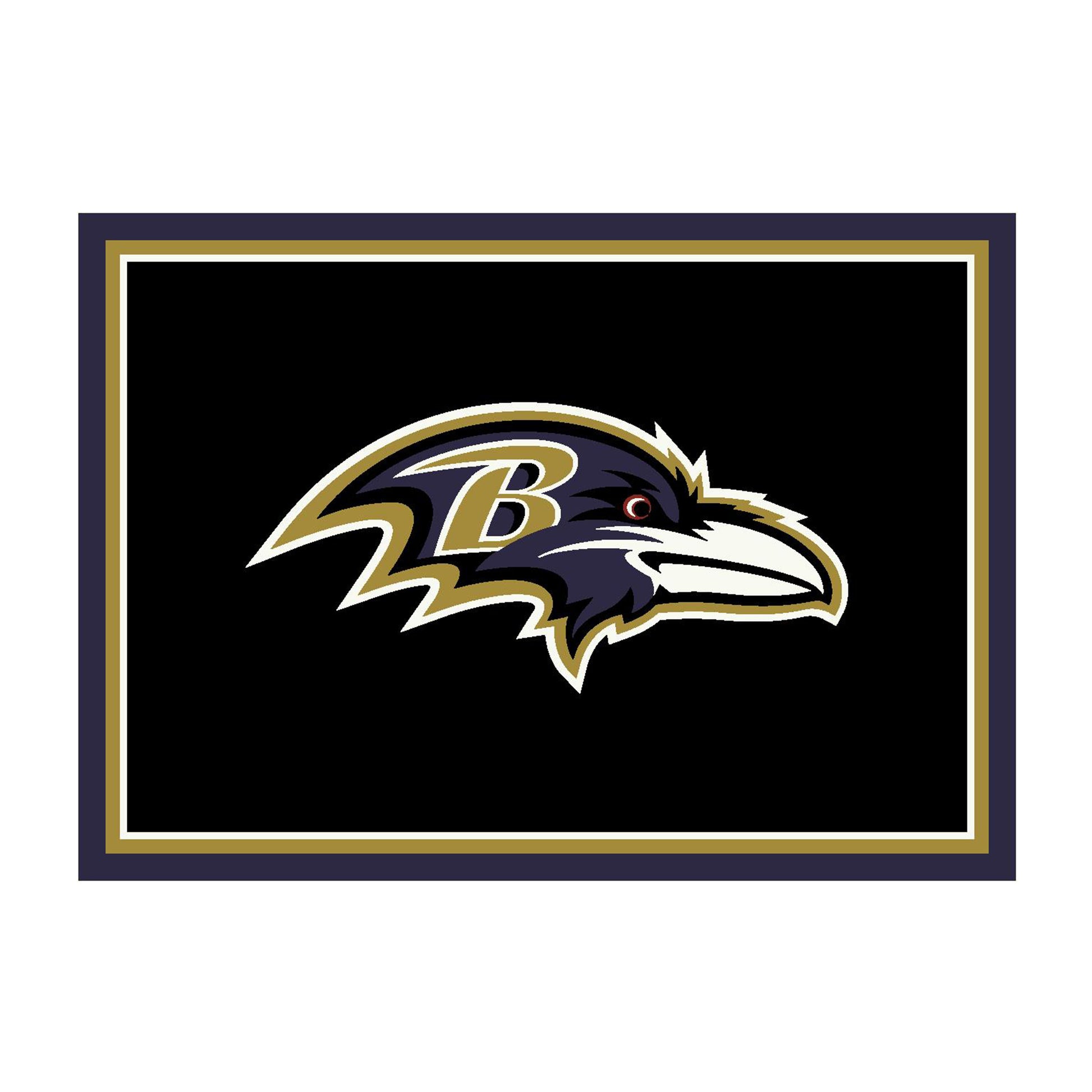 Baltimore Ravens distressed style area rug