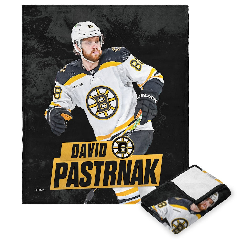 Boston Bruins David Pastrnak silk touch throw blanket