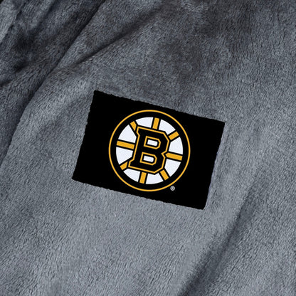 Boston Bruins silk touch charcoal bathrobe logo patch