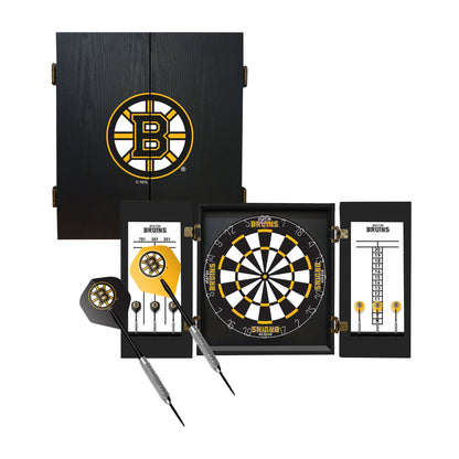 Boston Bruins Dart Board Cabinet Set