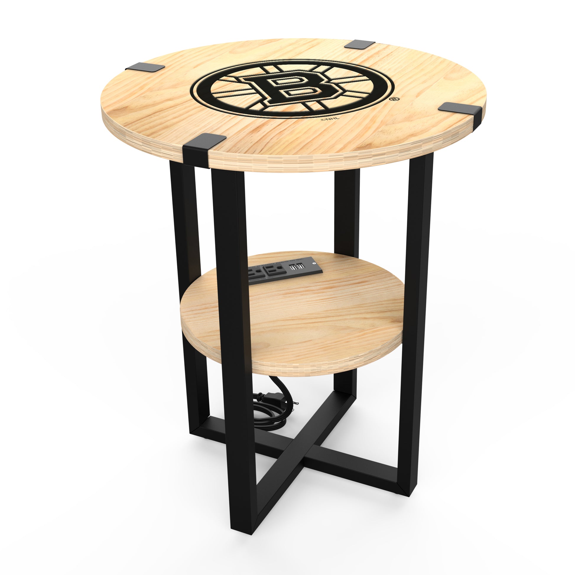 Boston Bruins Round Side Table