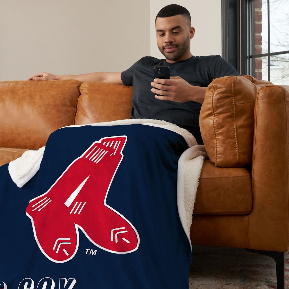 Boston Red Sox CC throwback sherpa blanket