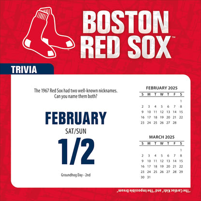 Boston Red Sox 2025 Fact-A-Day Box Desk Calendar Feb