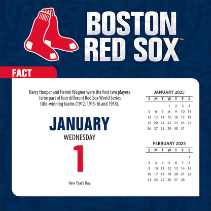 Boston Red Sox 2025 Fact-A-Day Box Desk Calendar Jan