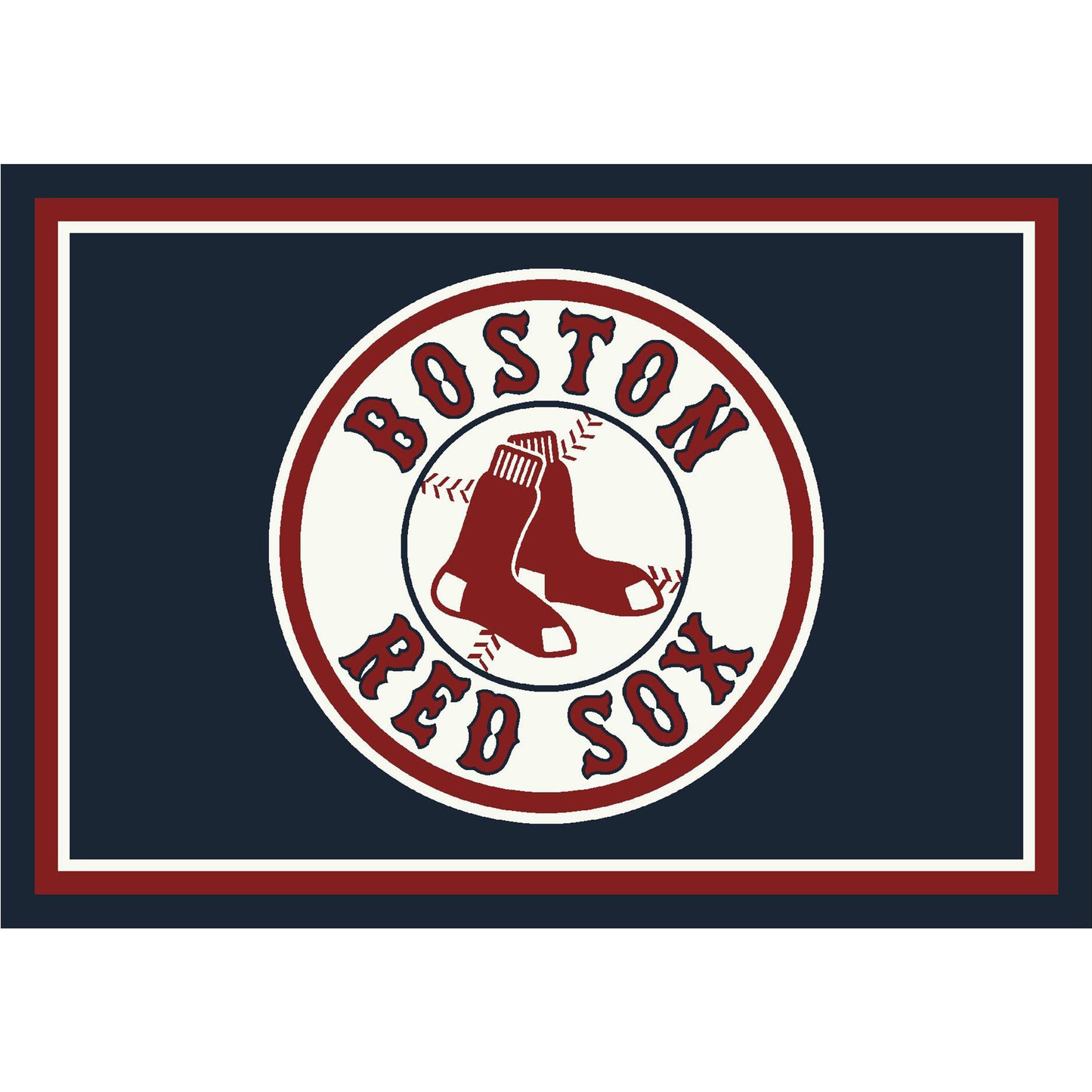 Boston Red Sox distressed style area rug