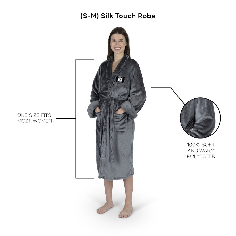 Brooklyn Nets silk touch charcoal women bathrobe