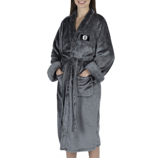 Brooklyn Nets silk touch charcoal bathrobe
