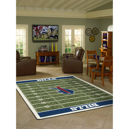 Buffalo Bills home field style area rug lifestyle