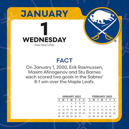 Buffalo Sabres 2025 Fact-A-Day Box Desk Calendar Jan