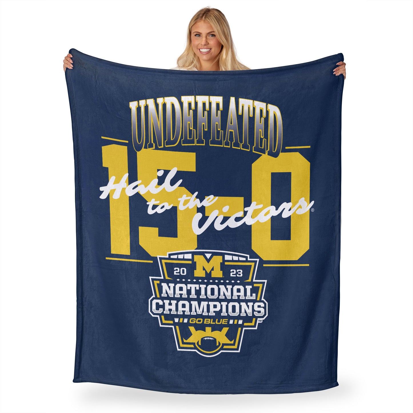 Michigan Wolverines Undefeated NCAA Football Champs throw blanket 2