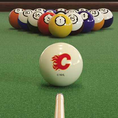Calgary Flames logo pool ball set