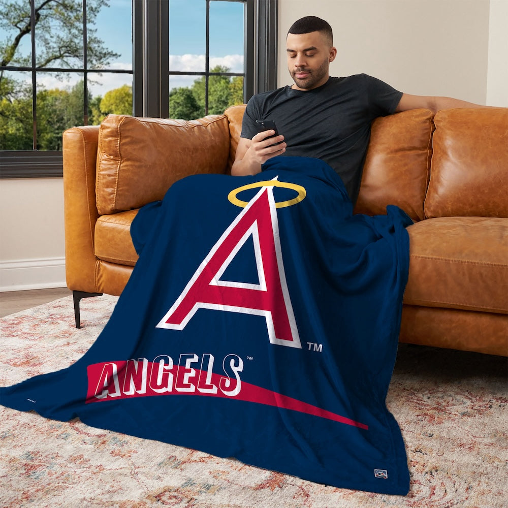 California Angels CC throwback silk touch blanket