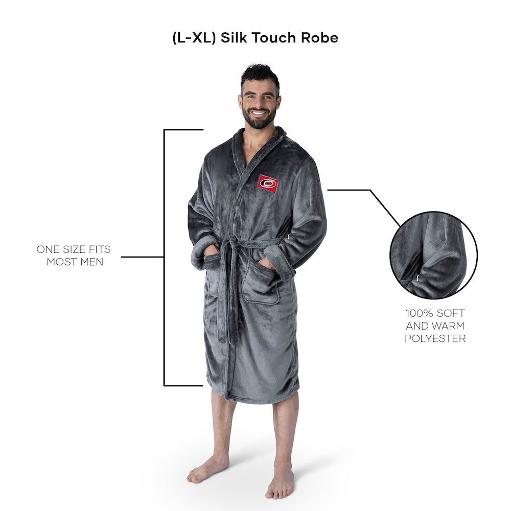 Carolina Hurricanes silk touch charcoal men bathrobe