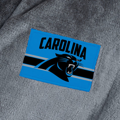 Carolina Panthers silk touch charcoal bathrobe logo patch