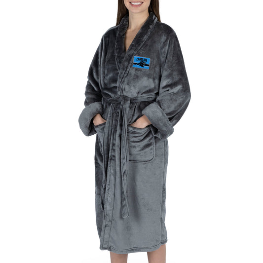 Carolina Panthers silk touch charcoal bathrobe