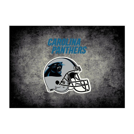 Carolina Panthers distressed style area rug