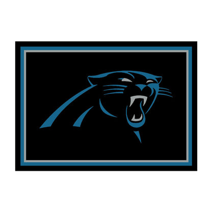Carolina Panthers distressed style area rug