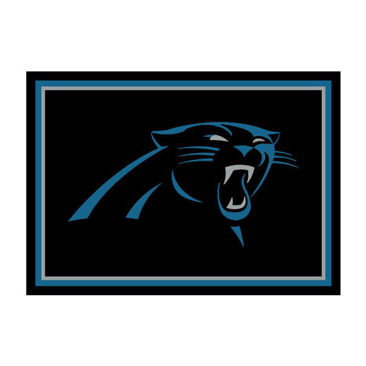 Carolina Panthers distressed style area rug