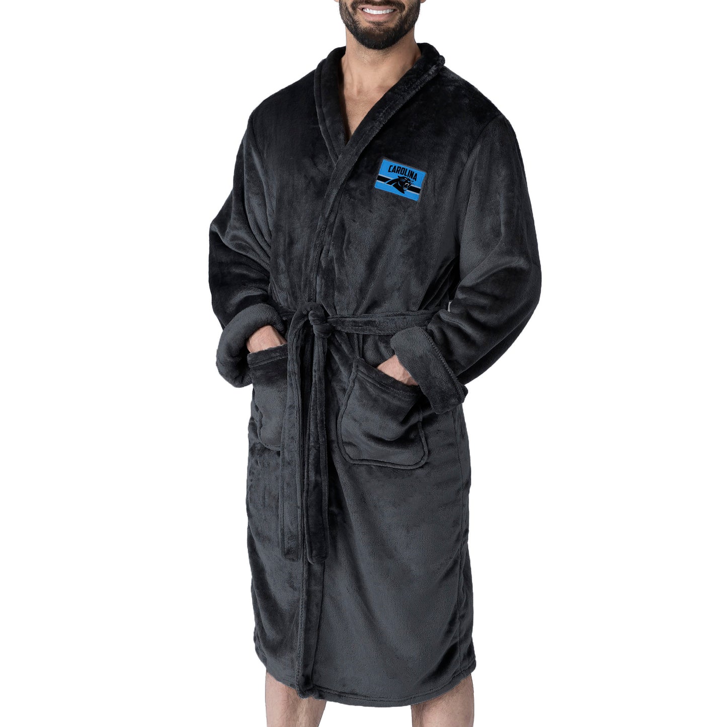 Carolina Panthers silk touch team color bathrobe