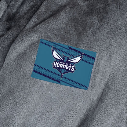 Charlotte Hornets silk touch charcoal bathrobe logo patch