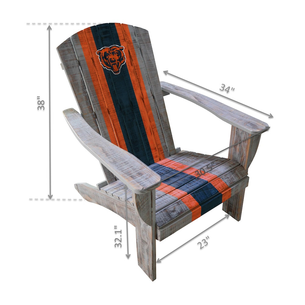 Chicago Bears Adirondack Chair Dimensions