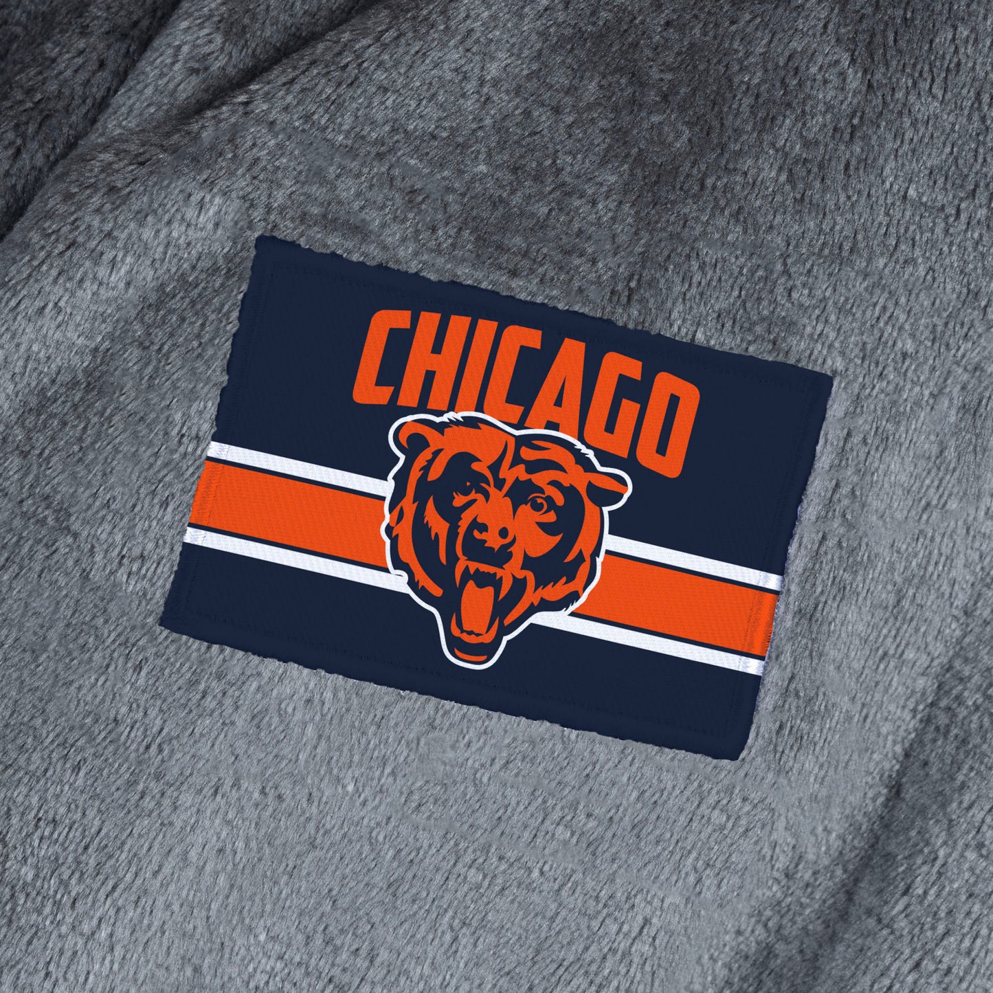 Chicago Bears silk touch charcoal bathrobe logo patch