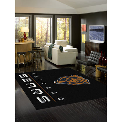 Chicago Bears chrome style area rug lifestyle