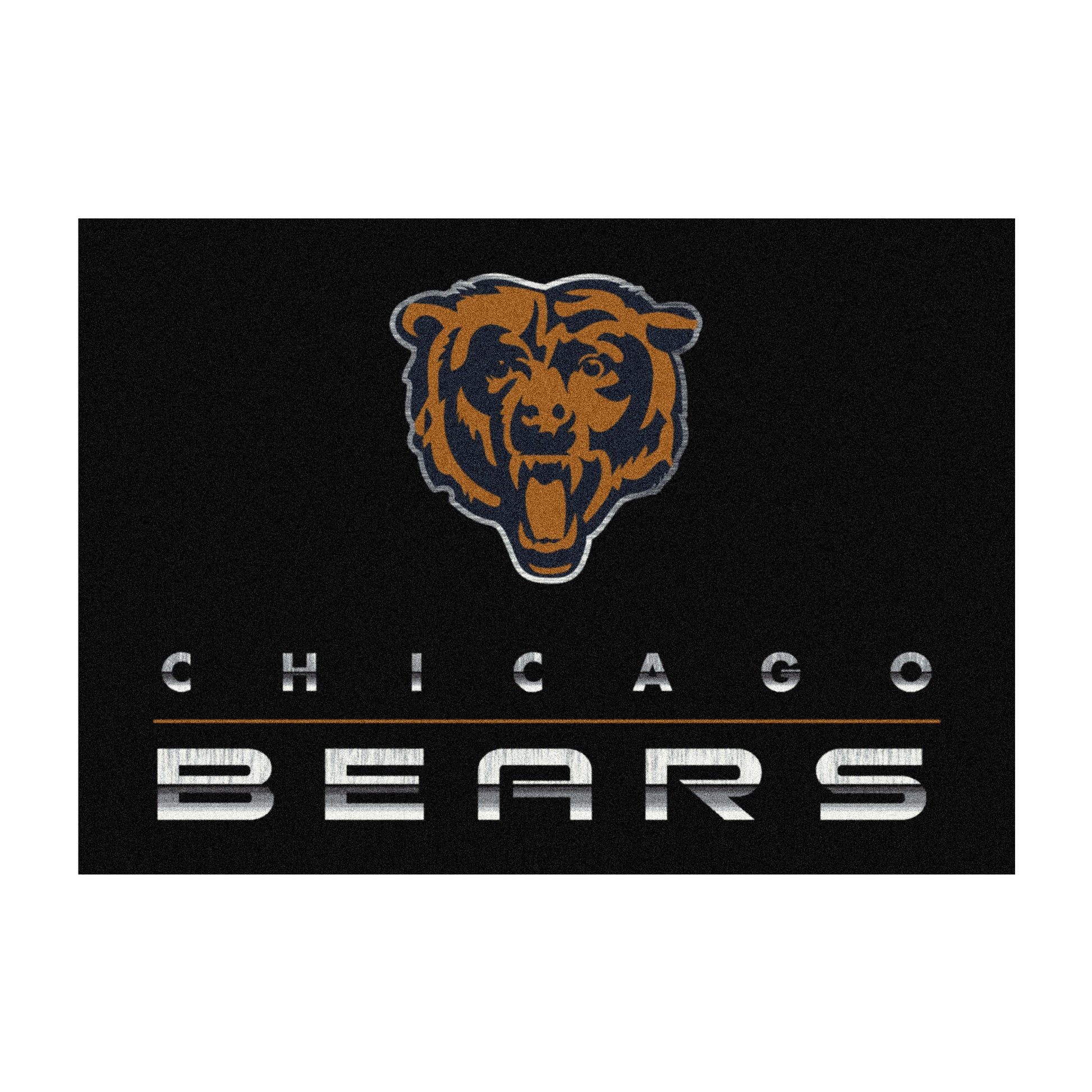 Chicago Bears chrome style area rug