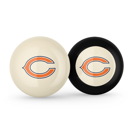 Chicago Bears cue ball and 8 ball