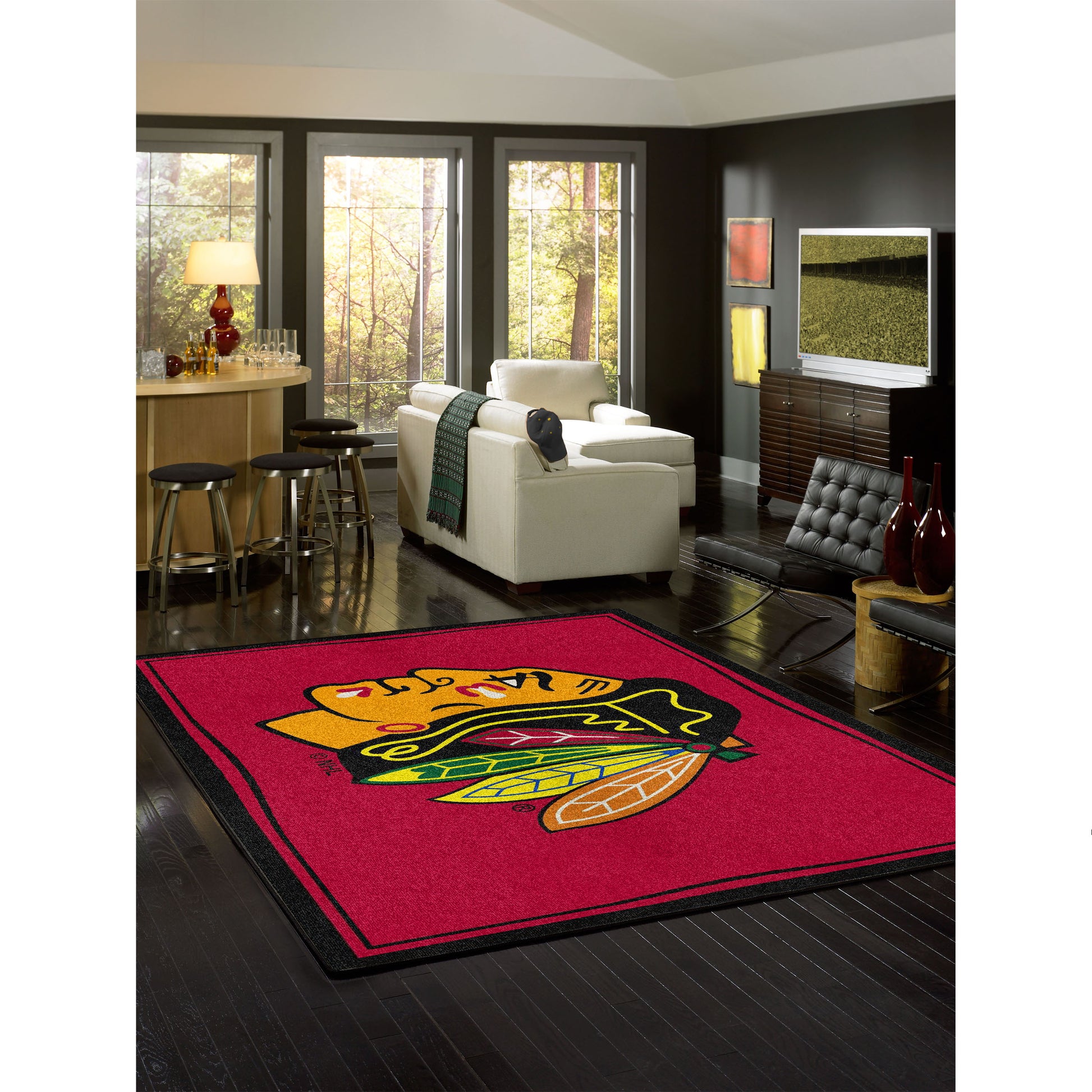 Chicago Blackhawks spirit style area rug life