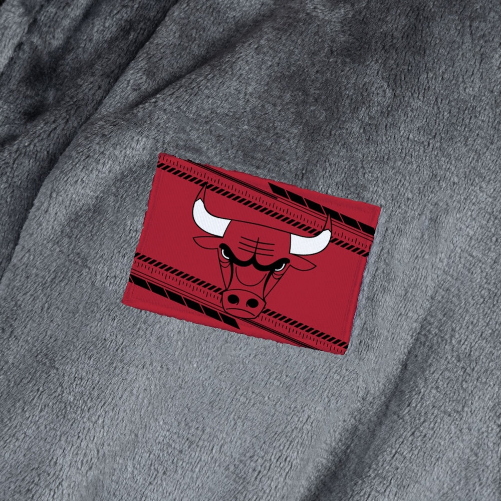 Chicago Bulls silk touch charcoal bathrobe logo patch